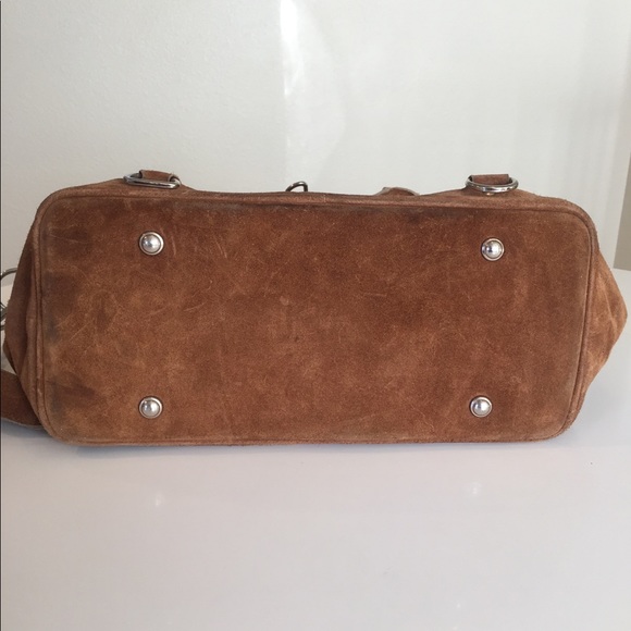 Suede Convertible Carryall with removable Clutch - Picture 3 of 8